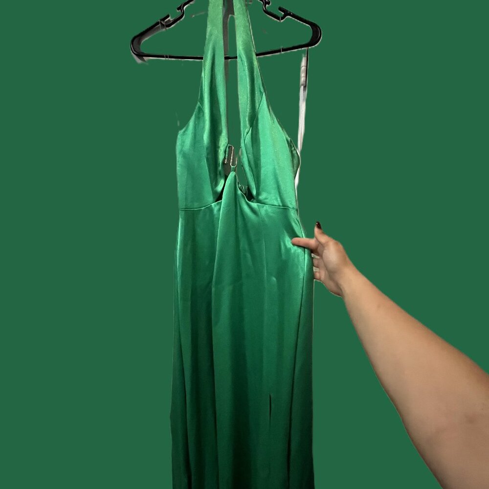 Adrianna x Adrianna Papell Liquid Satin A-line Gown
